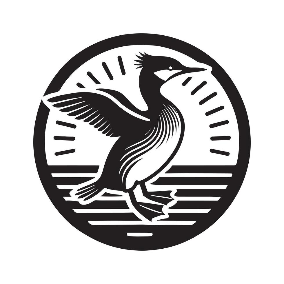 Abstract Junin Grebe Silhouette for Creative Use vector