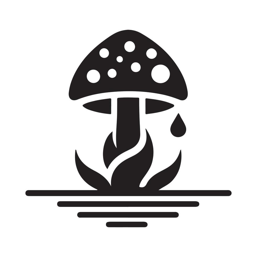Mushroom Silhouette for Creative Design Projects vector