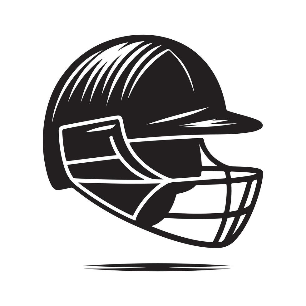Cricket Helmet Silhouette for Website Graphics vector