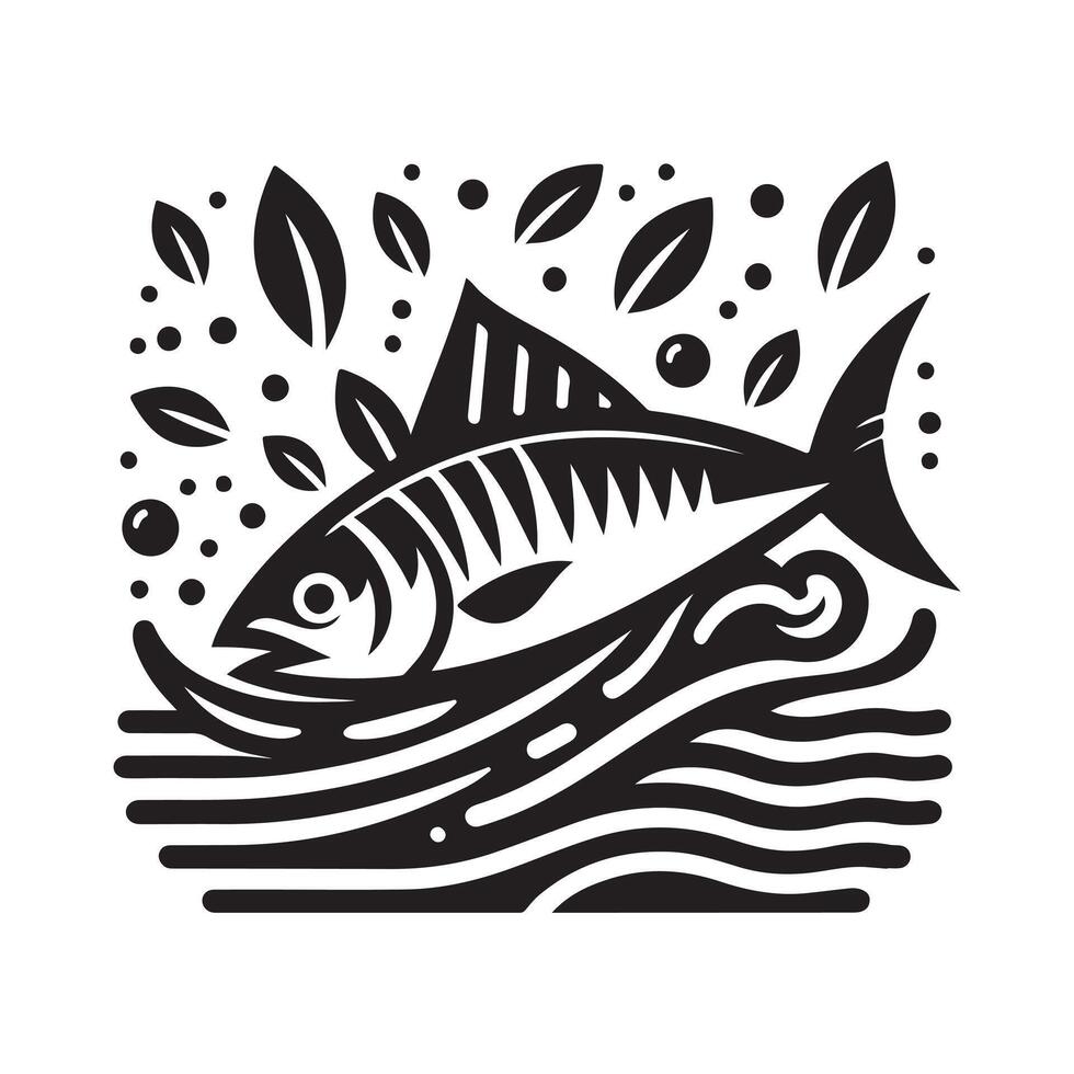 Sardines Fish Silhouette for T-shirt Design vector