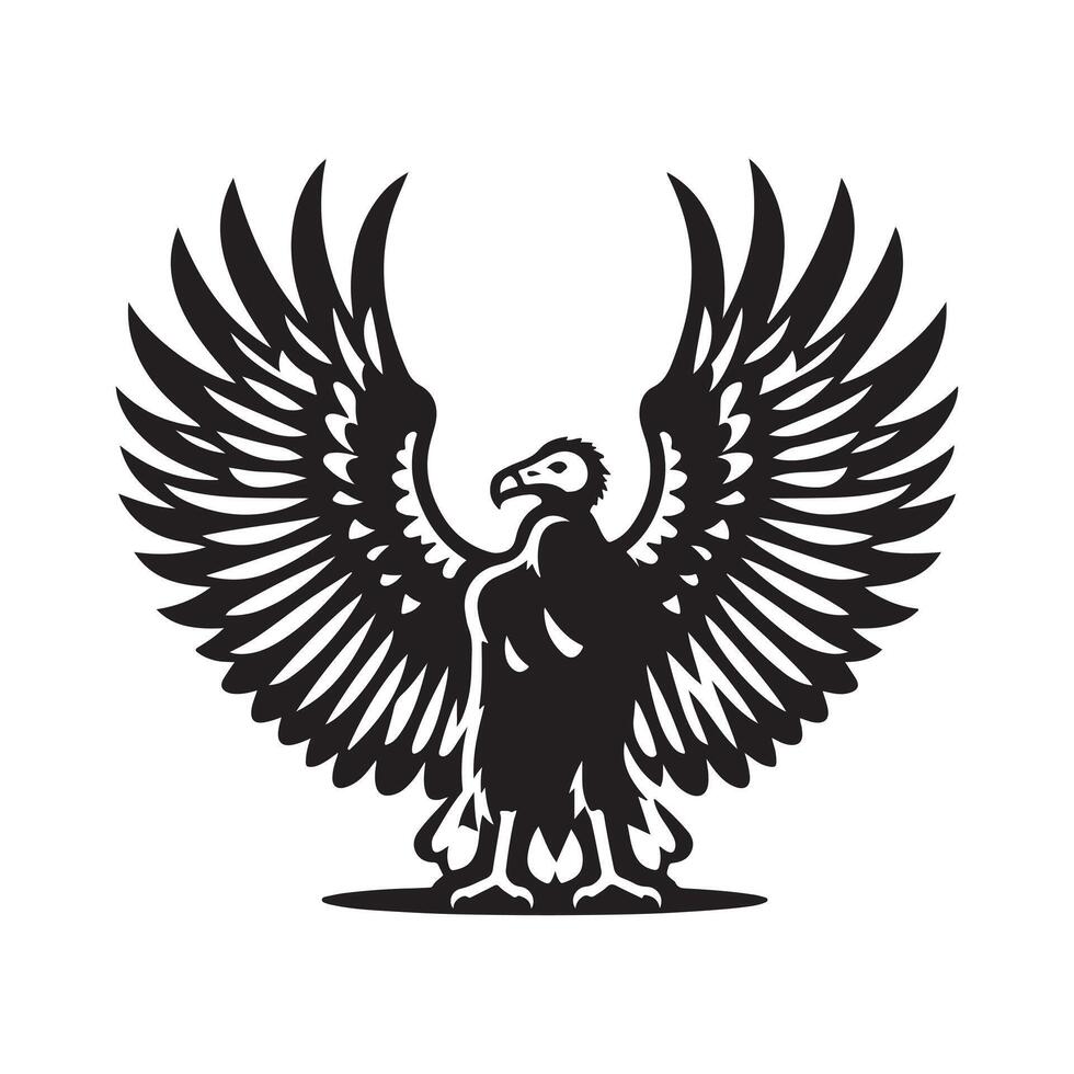 High Resolution Turkey Vulture Silhouette Art vector