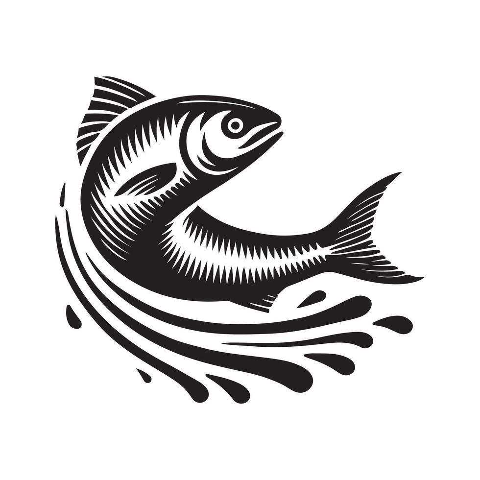 Sardines Fish Silhouette for Creative Work vector