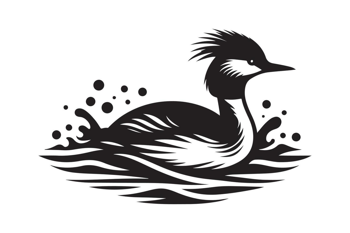 Unique Junin Grebe Silhouette for Visual Projects vector