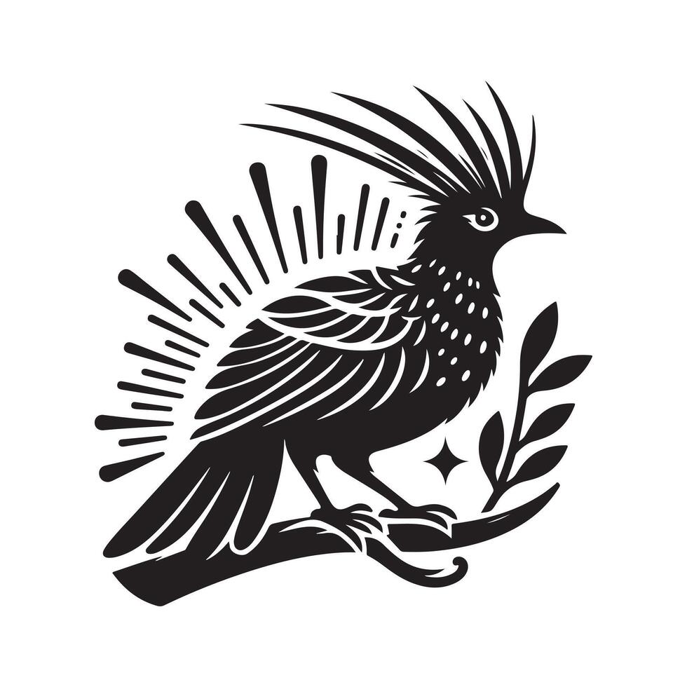 Superb Lyrebird Silhouette for Artistic Branding vector