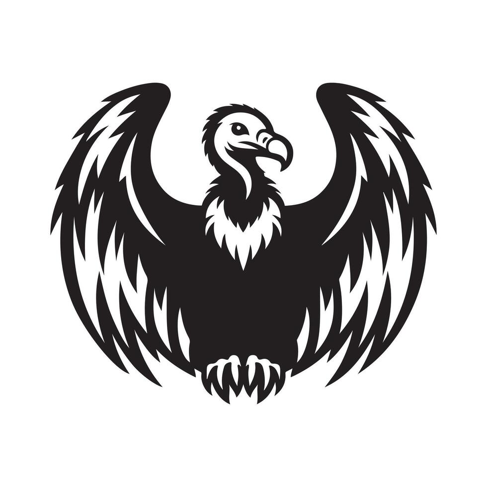 Turkey Vulture Silhouette for Logos and Icons vector