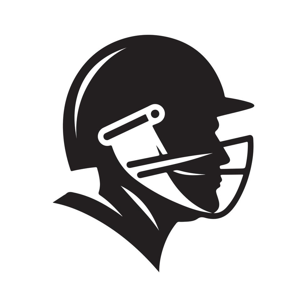 Cricket Helmet Silhouette for Sports Icons vector
