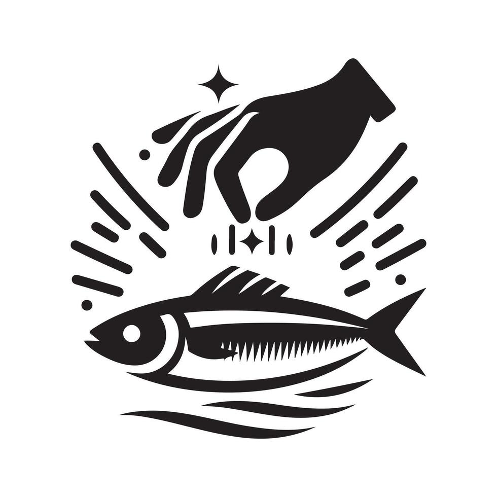 Elegant Sardines Fish Silhouette for Graphic Projects vector