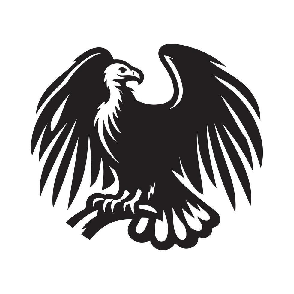 Modern Turkey Vulture Silhouette Art vector
