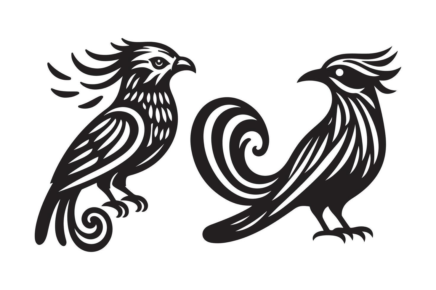 Minimal Quetzal Silhouette for Creative Work vector