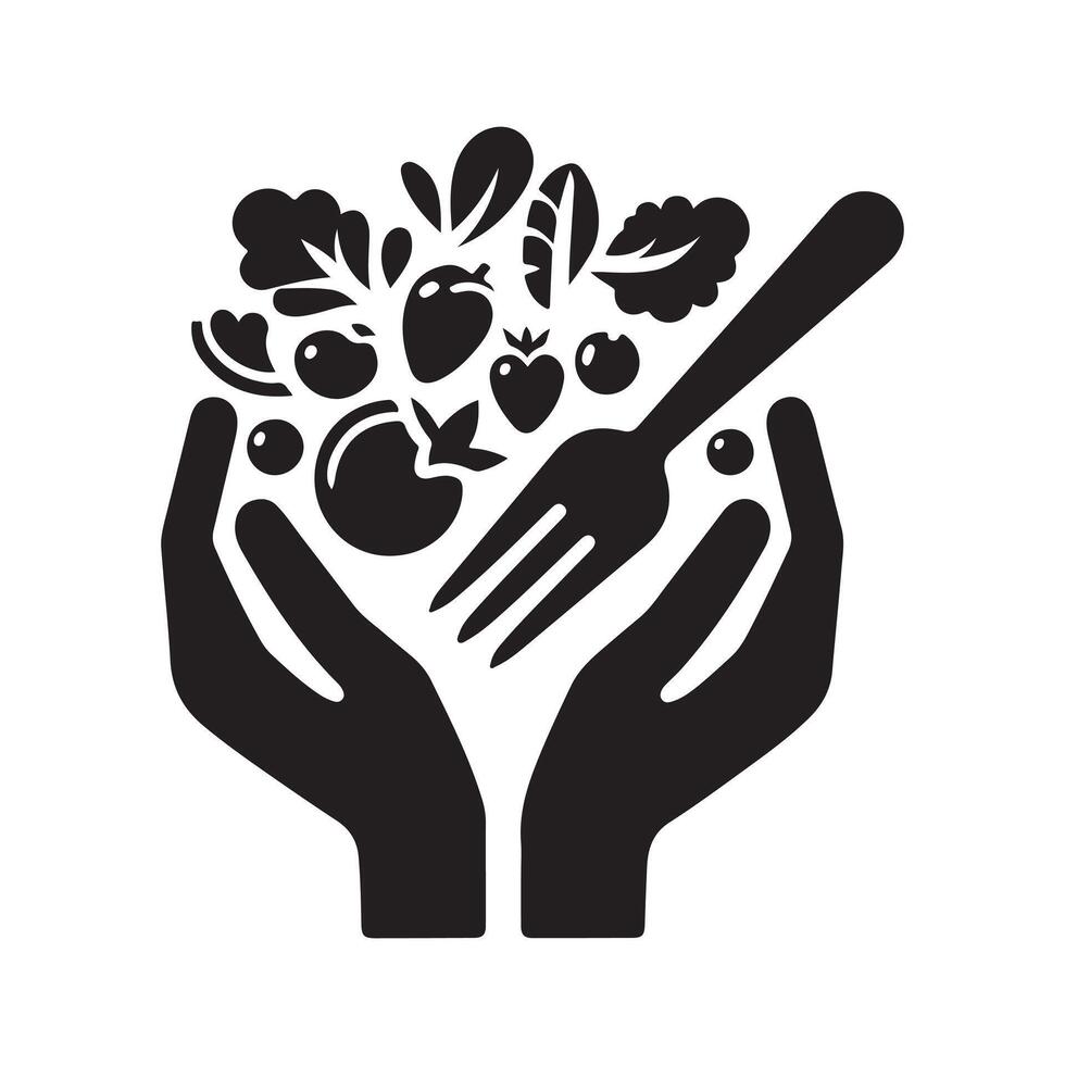 Classic Flat Food Silhouette for Projects vector