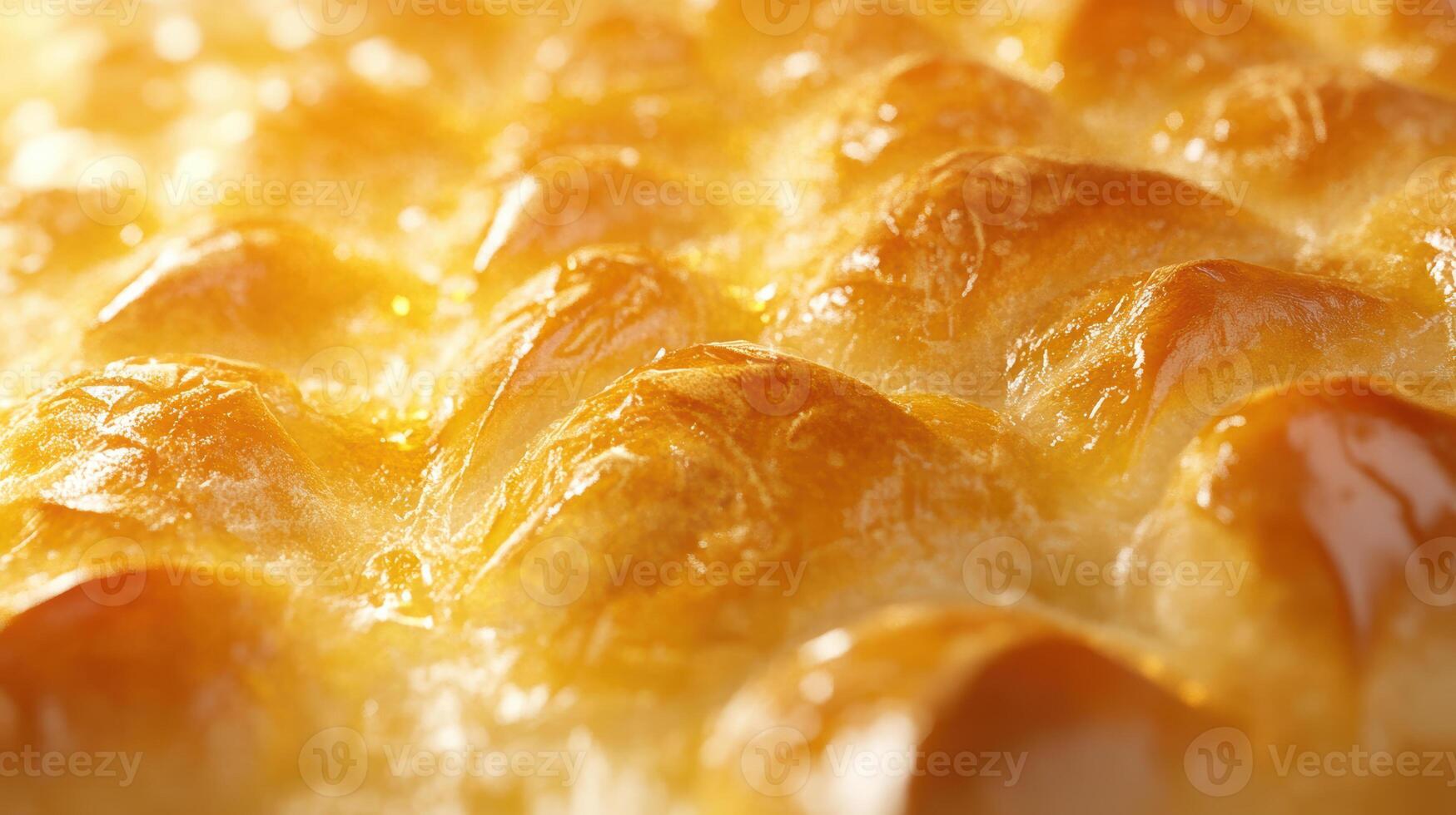 Close-up of golden brown baked rolls with shiny glaze photo