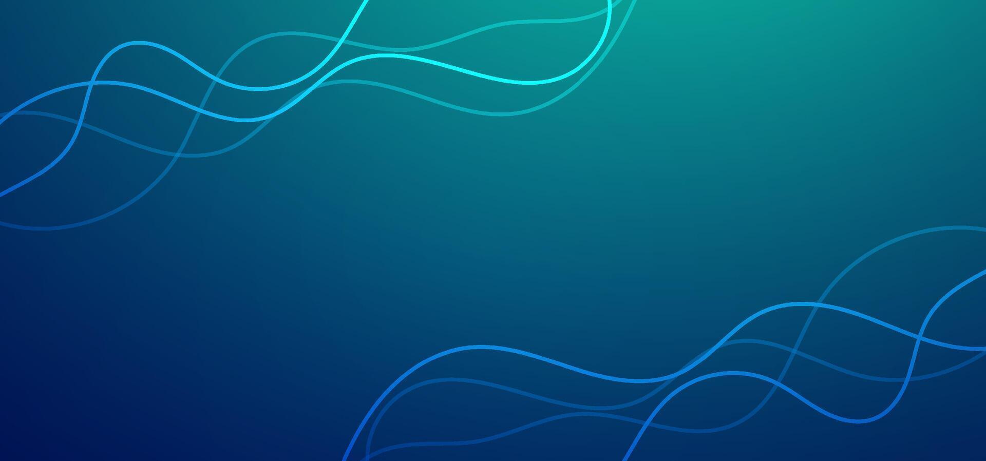 Modern background design with curved green-blue lines over a fluid gradient. Best for minimal tech compositions, branding visuals, or interface graphics. vector