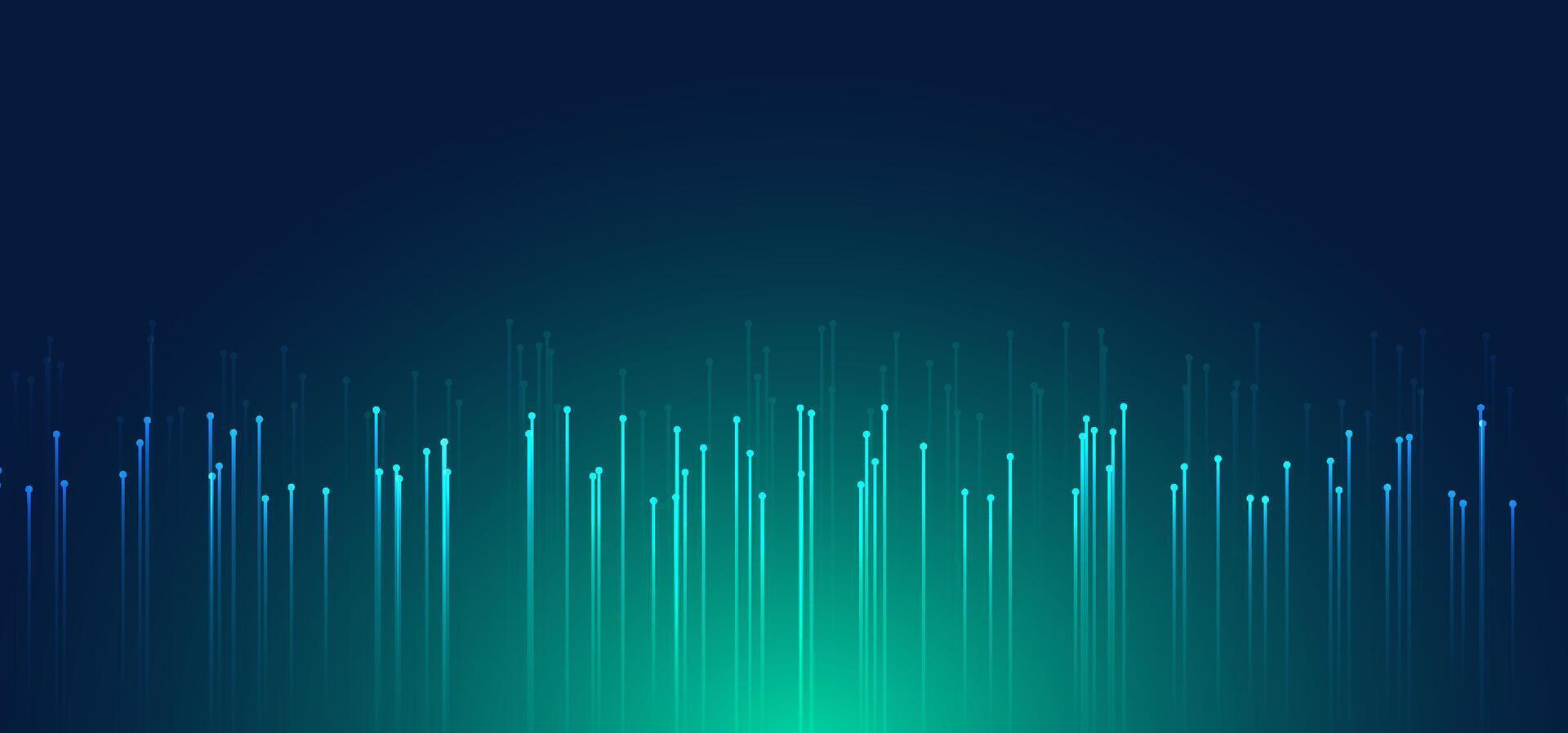 Futuristic abstract background with vertical glowing lines in green and blue. Suitable for digital data flow, technology UI, and modern innovation concepts vector