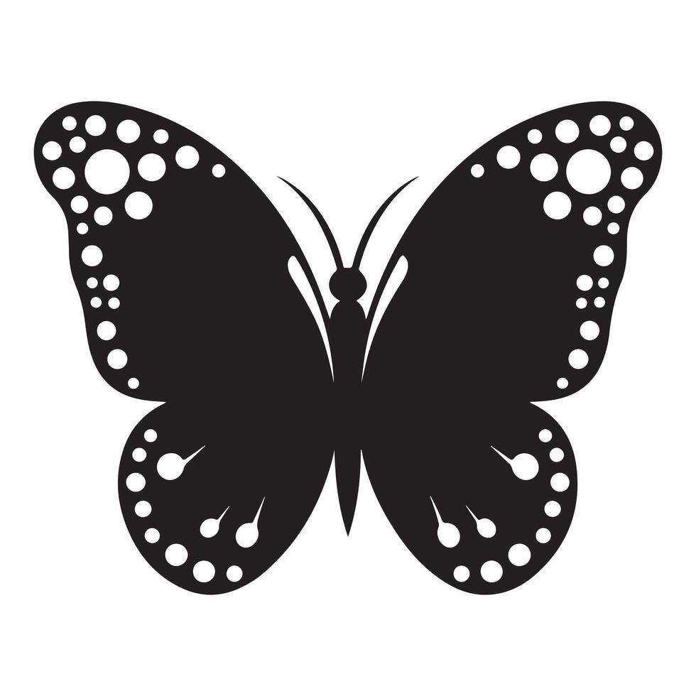 Elegant Black and White Butterfly Silhouette vector