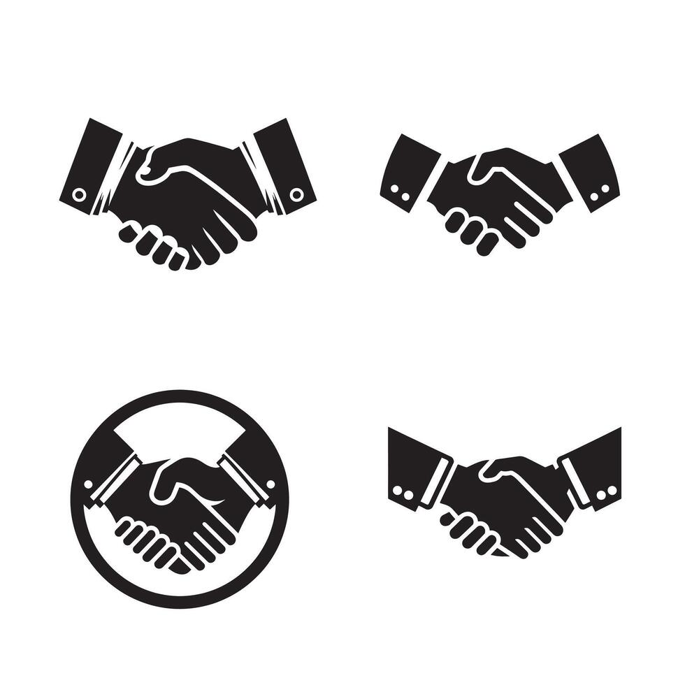 Handshake silhouette icon budle on a white background 10 eps vector