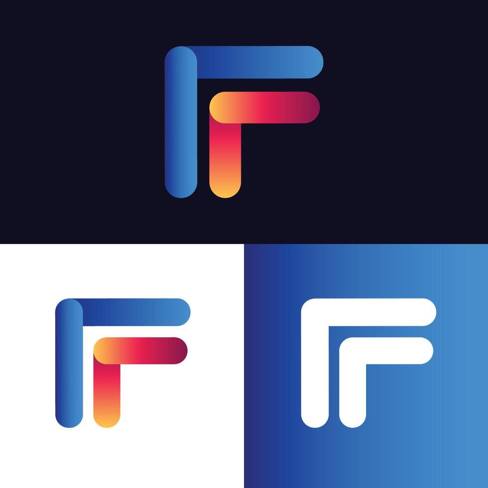 Ff letter logo minimalist with modern and creative design vector