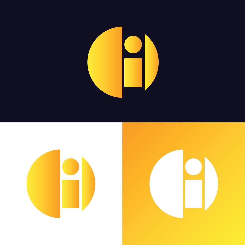 Letter I minimalist professional modern logo design vector