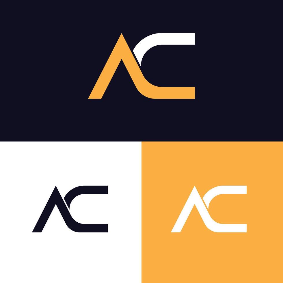 Ac letter logo design modern and minimalist vector