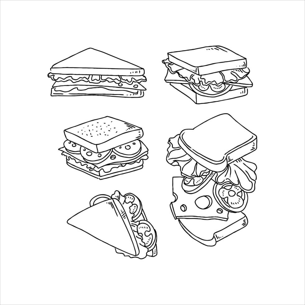 Sandwich icons set illustration vector