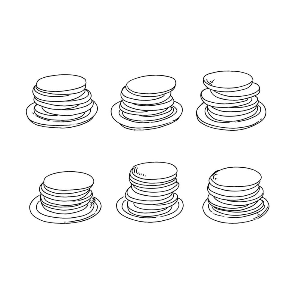 Stack of pancakes illustration vector