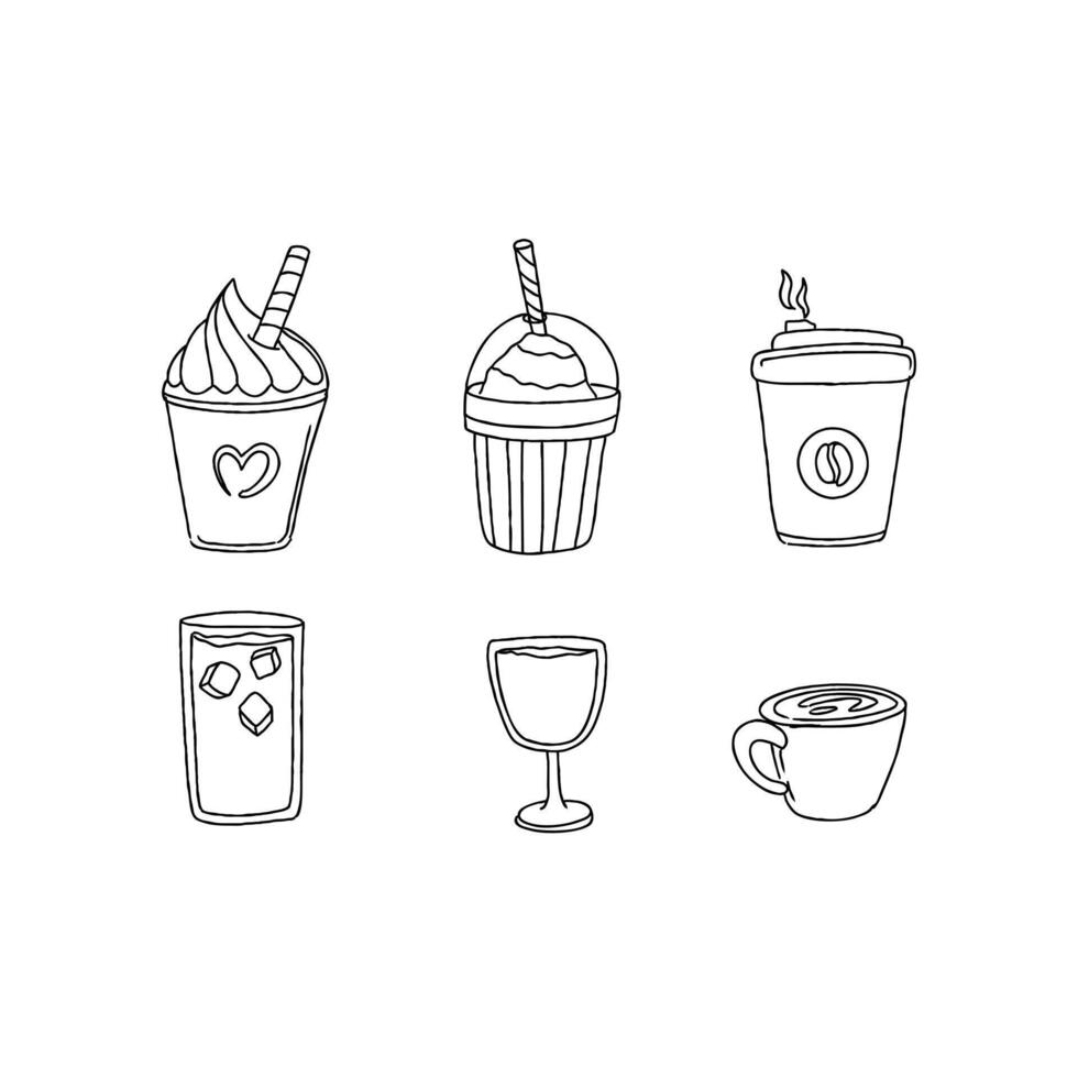 Coffee, tea, and ice cream icons vector