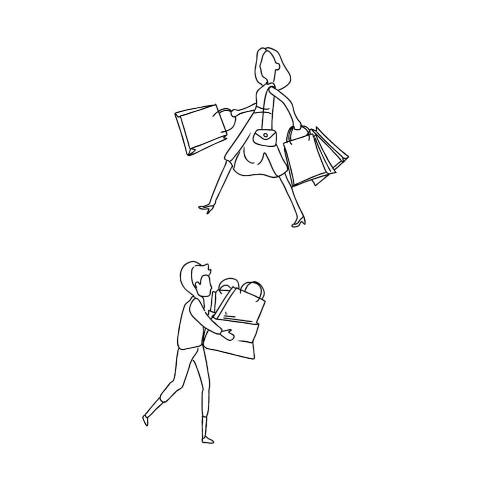 Shopping woman illustration vector