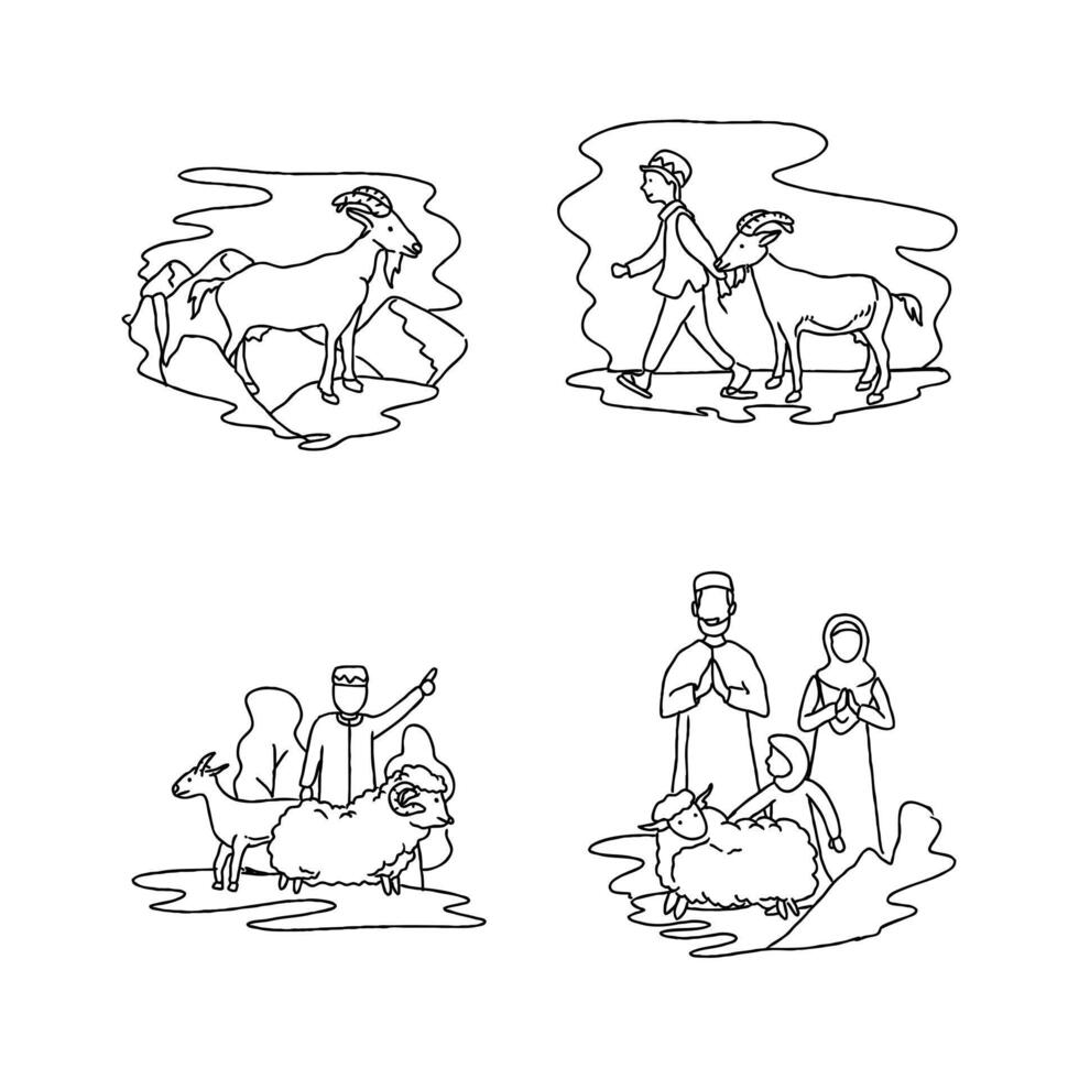 Nativity scene with animals and people in the desert vector