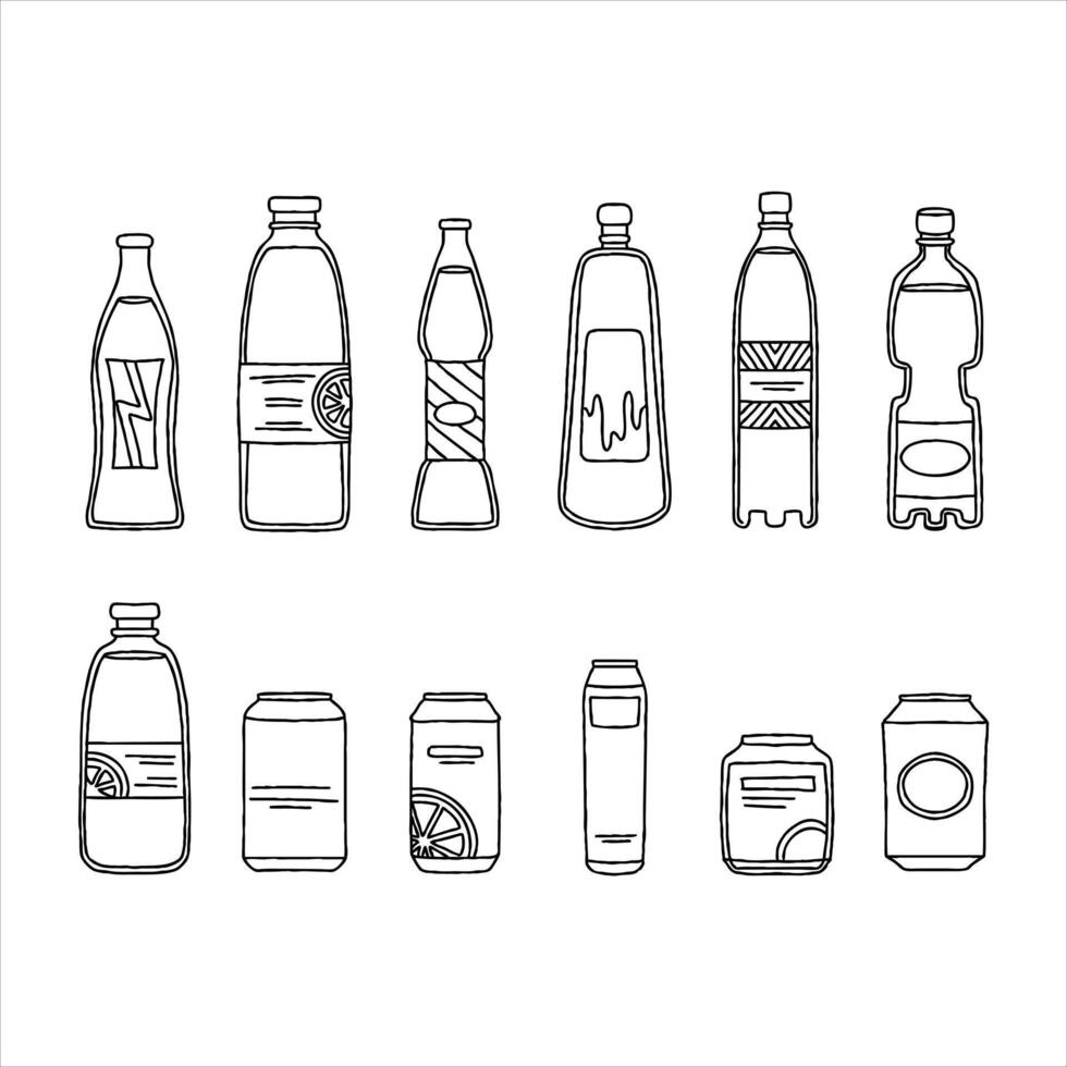 Bottle icons set vector