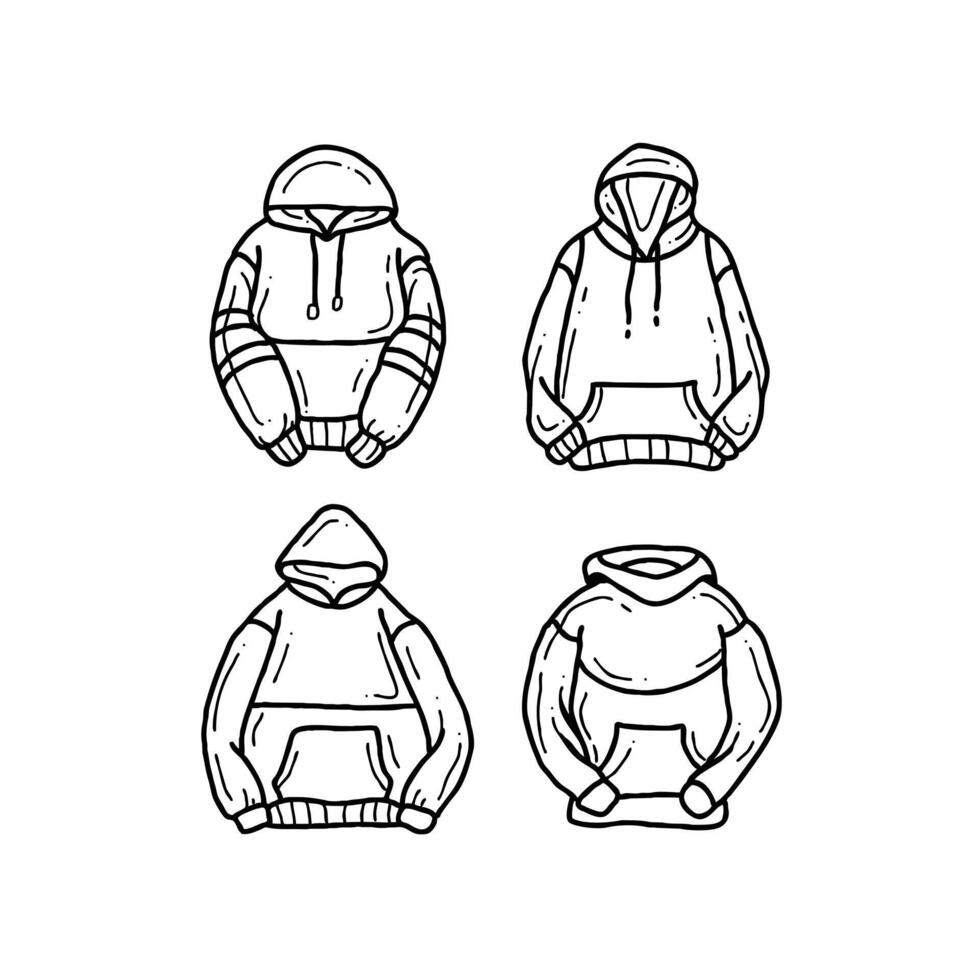 Four hoodies in different styles vector