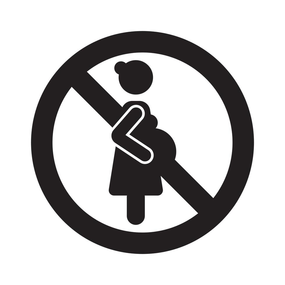 no pregnant sign black illustration vector