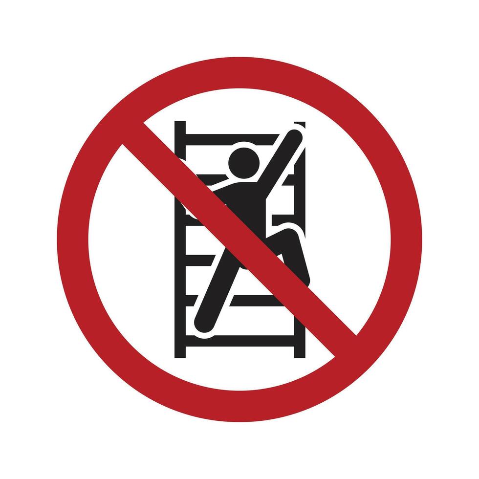 no climbing sign on white background vector