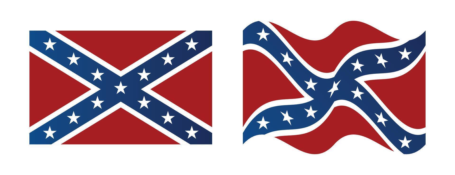 Flag flat wave of the Confederate States of America vector
