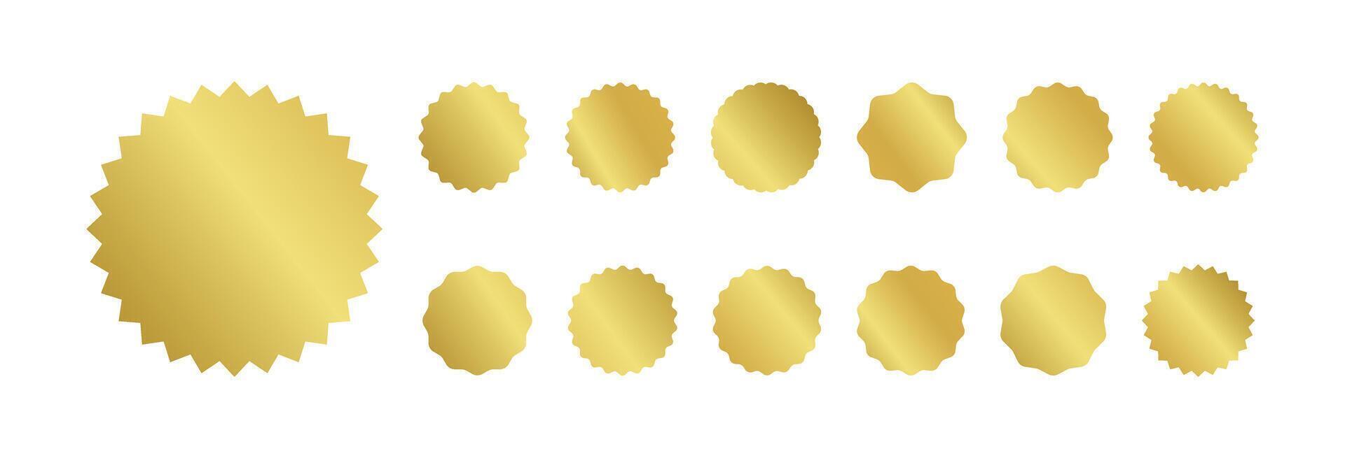 golden badges and labels set on white background vector