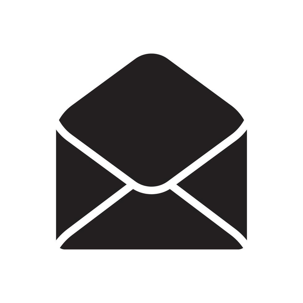 mail open black design vector