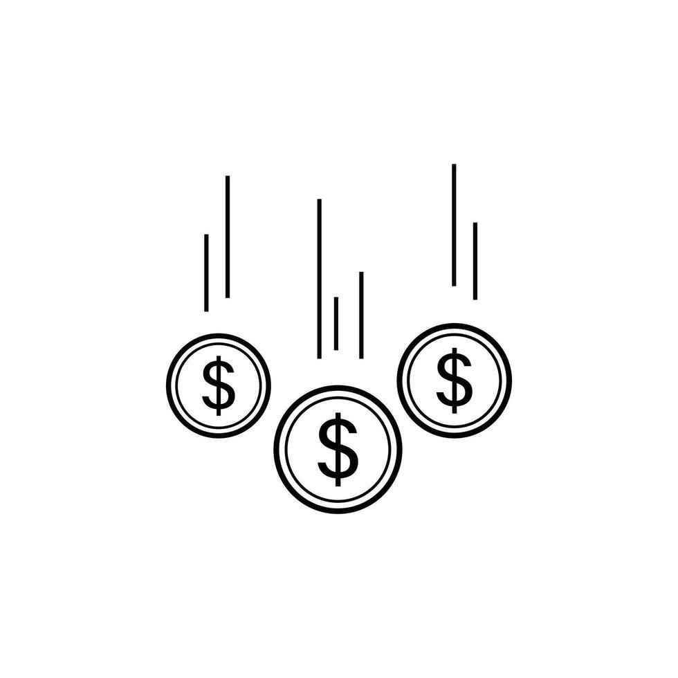 money drop icon outlines vector