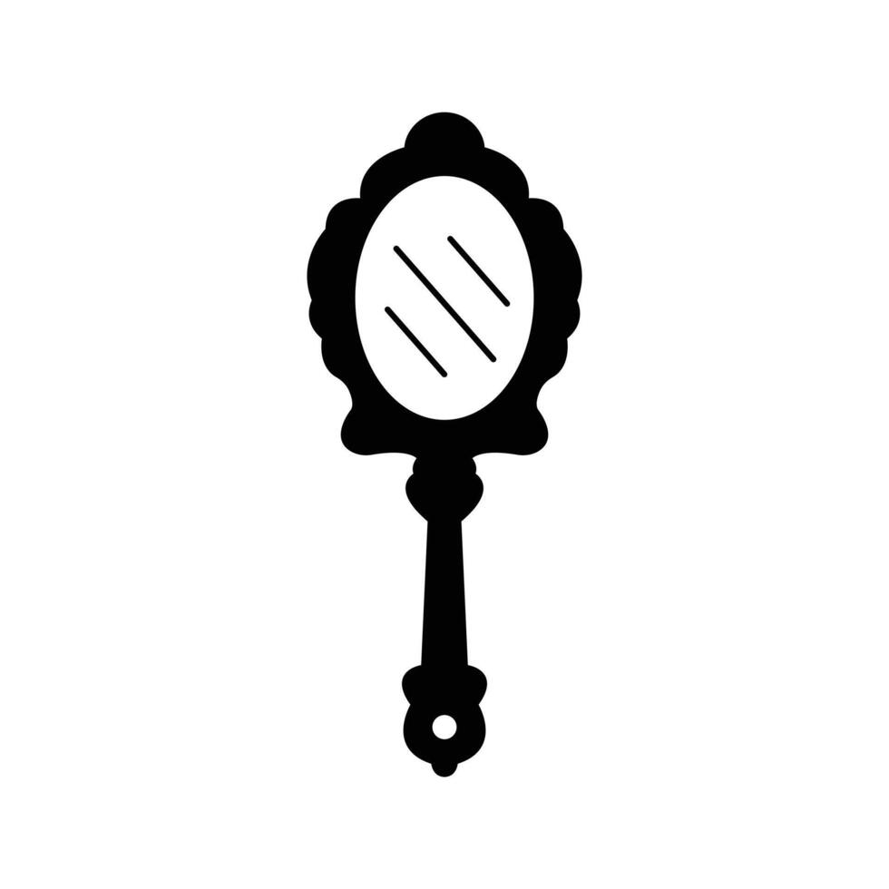 a black and white illustration of a mirror vector