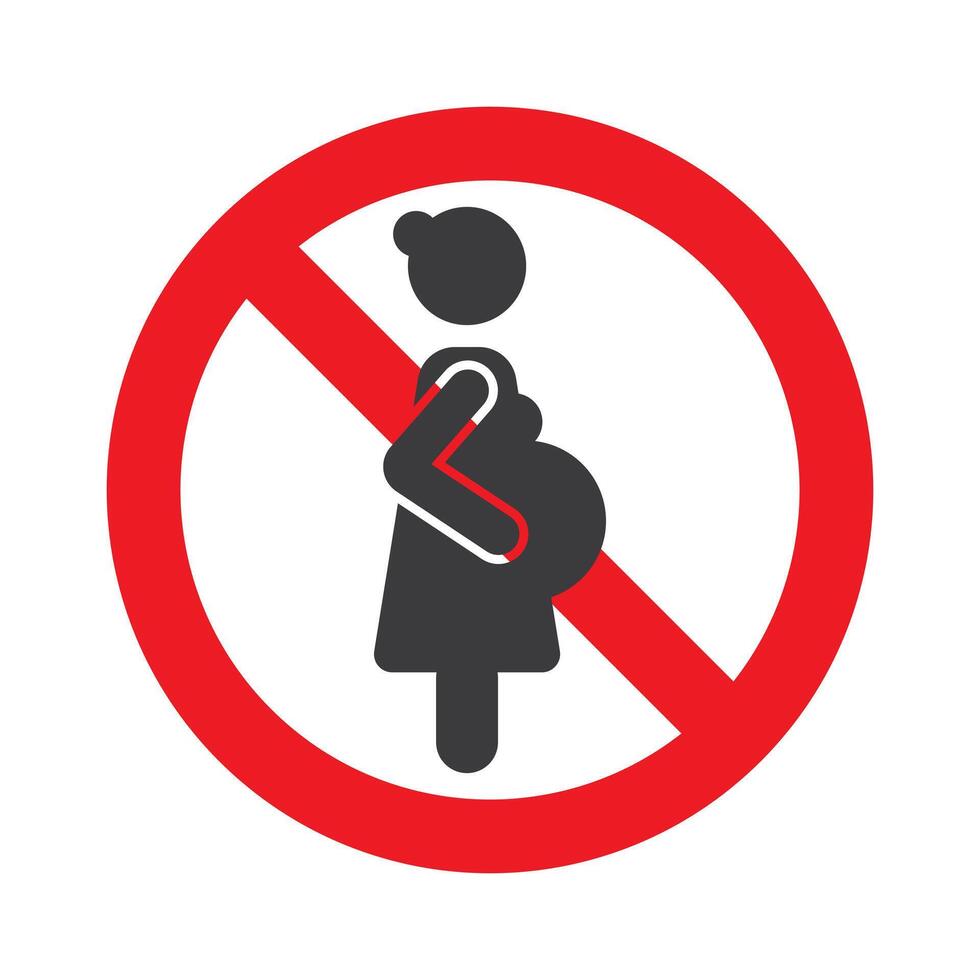 no pregnant woman sign illustration vector