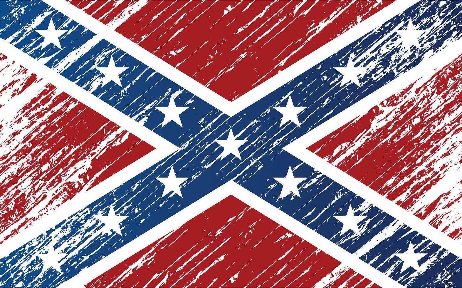the confederate flag is painted on a white background vector