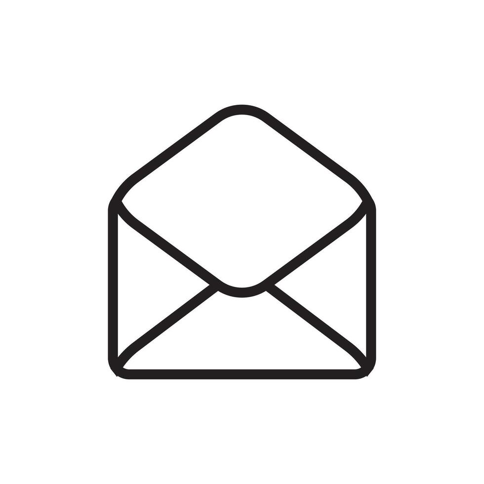 open envelope icon on a white background vector