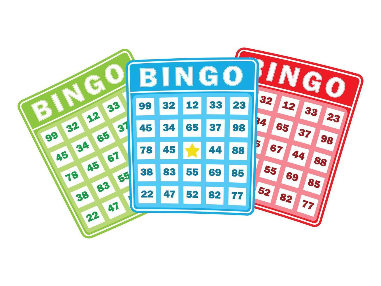 bingo cards on white background illustration vector