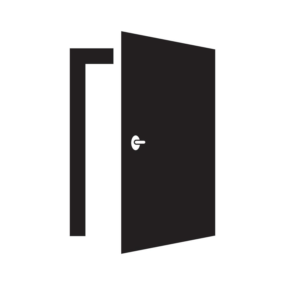 an open door with a keyhole on the side vector