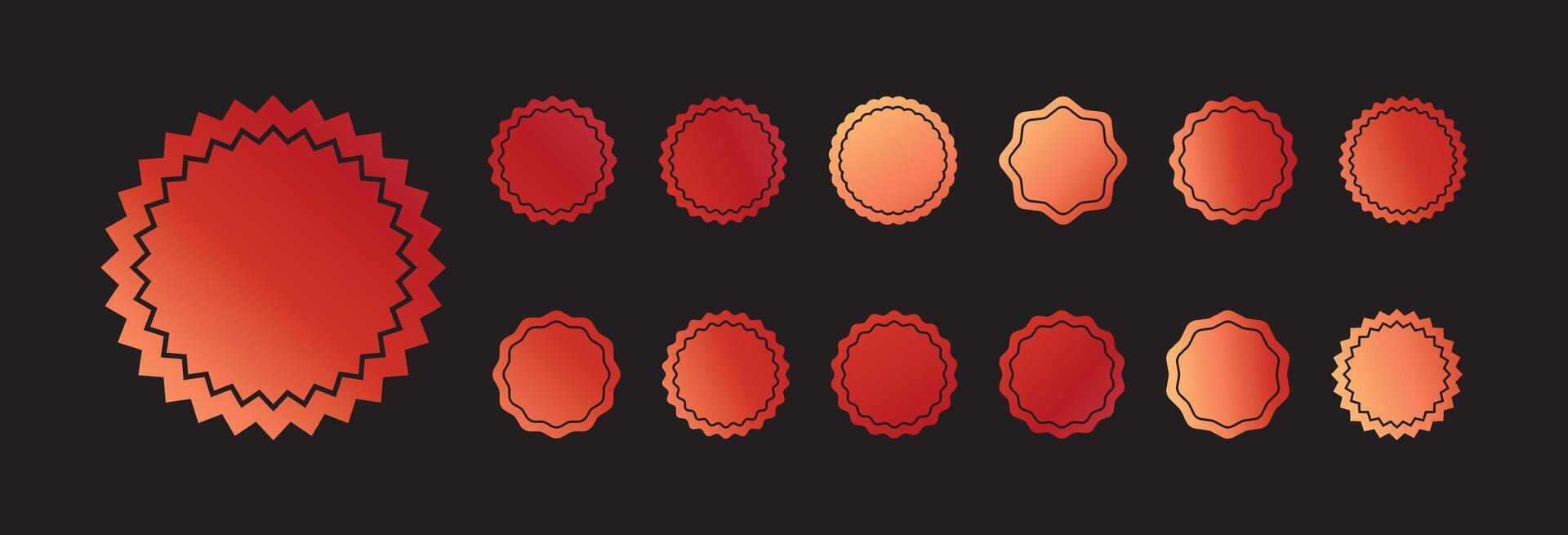 a set of red and orange frames on a black background vector