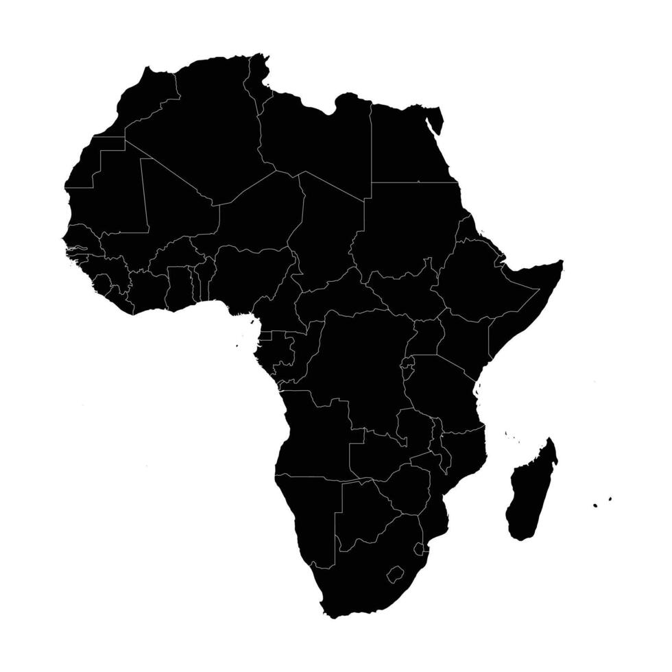 Africa continent silhouette map vector