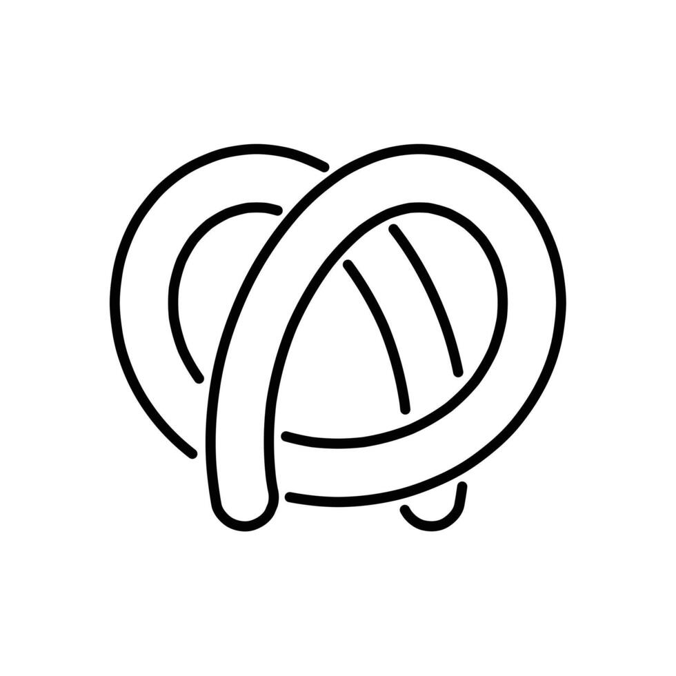 Pretzel icon line vector
