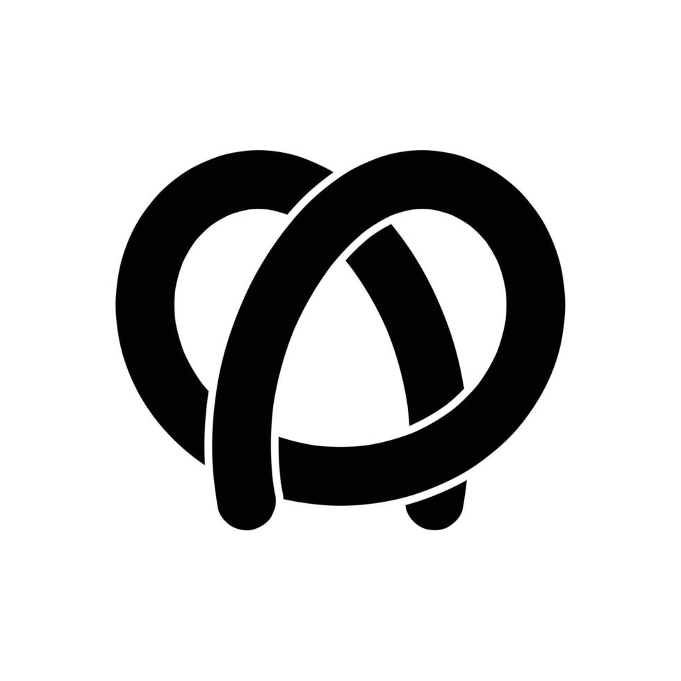 Pretzel icon black vector