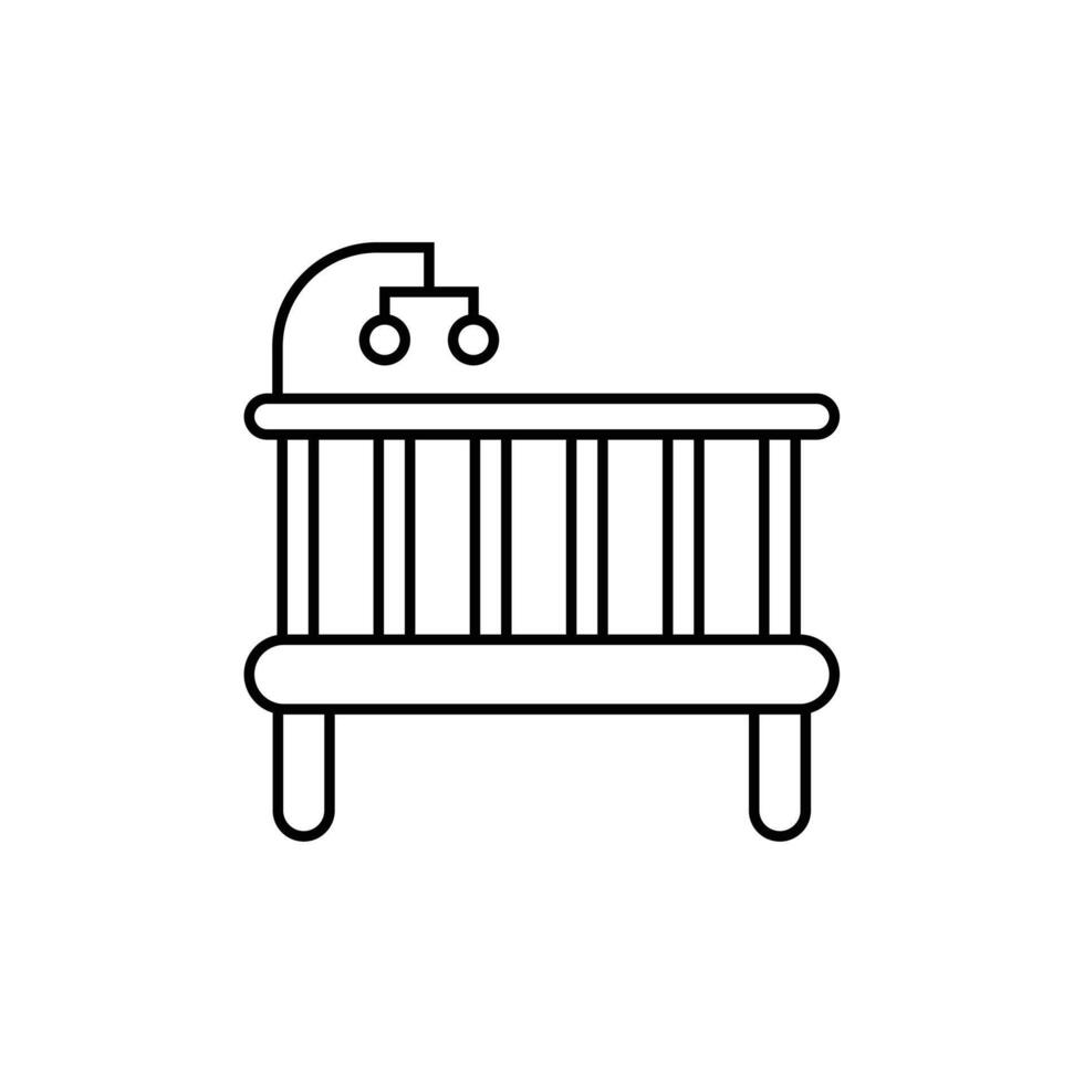 Baby Crib icon outlines vector