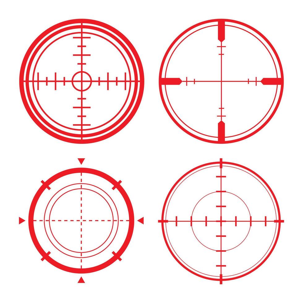 set of target icon red vector