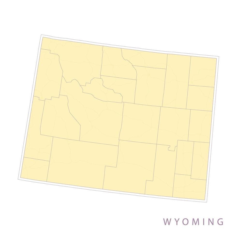 Wyoming State Yellow Blank Map vector