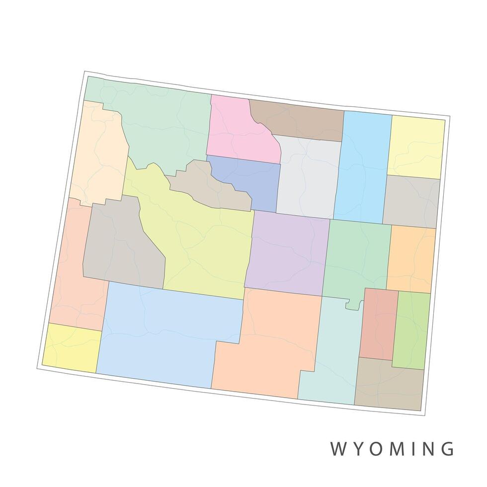 Wyoming Map Area Color Country vector