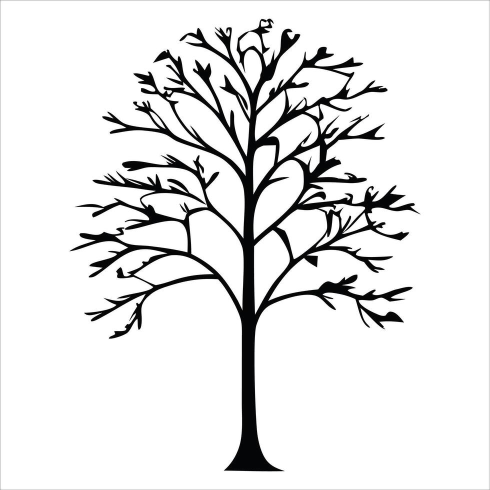 High quality tree silhouette for digital art vector